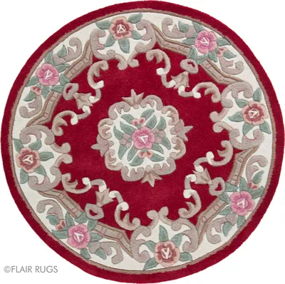 Produktbild von KADIMA DESIGN REGINA 120 cm x 120 cm Rot Rund Indoor Teppich