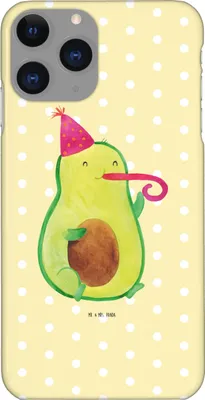 Produktbild von Mr. & Mrs. Panda Iphone 11 Pro Handyhülle Avocado Feier - Gelb Pastell - Geschenk, Geburtstag, Feierlichkeit, Premium Kunststoff, Gute Laune, Party, Handy Case