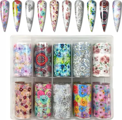 Image de 10X Transferfolios 10Cmx4Cm Sommerblumen Set