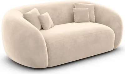 Produktbild von Samtstoff 2-Sitzer Couch Gaia Creme