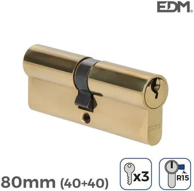 Produktbild von Zylinder EDM r15 Europäisch Lange Nocke Gold Messing (80 mm)