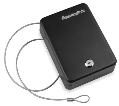 Produktbild von SentrySafe P005K: Kleiner Tresor mit Schlüsselsperre, geeignet für Büro oder Studentenwohnheim, z.B.: 2,6 Zoll H x 5,9 Zoll B x 8 Zoll D