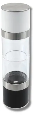 Image de Fackelmann Moulin à sel/poivre DUO, moulin à épices avec broyeur en céramique, distributeur d'épices pour moudre toutes les épices (couleur : argent/transparent/noir/blanc)