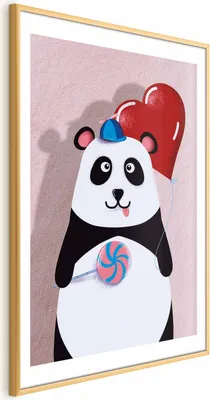Produktbild von Posterpapier Poster - Panda with a Balloon 40x60 cm Für Kinder g-A-0191-ao-a