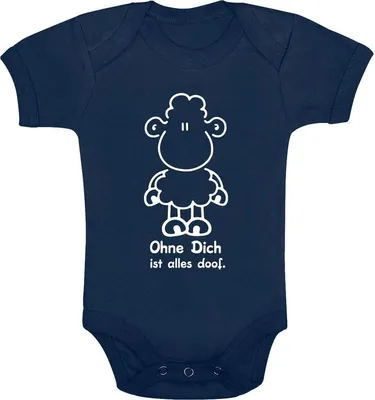 Produktbild von sheepworld Body Uni Ohne Dich ist alles doof. blau 62/68