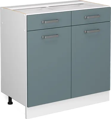 Produktbild von Küchenunterschrank Vicco R-Line Blau-Grau 80 cm , ohne Arbeitsplatte, Model 41201