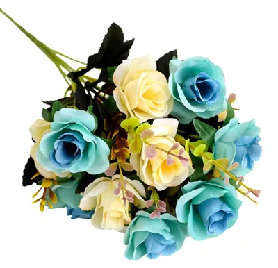 Produktbild von 6 künstliche Rosenzweige, 12 Rosenköpfe, leuchtende Farben, realistisches Aussehen, Foto-Requisiten, Heimdekoration