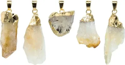 Produktbild von Anhänger Citrin roh (gebrannter Amethyst) – Packung mit 5 Stück – ±2 cm