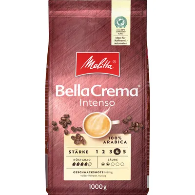 Immagine prodotto di Melitta 4003137002 Melitta BellaCrema Intenso Espressobohnen Arabicabohnen kräftig 1,0 kg