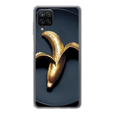 Produktbild von MuchoWow® Handyhülle Schutzhülle Hülle für Samsung Galaxy A12 Goldene Banane auf dunklem Hintergrund Silikon Softcase Handy Hülle - Bild