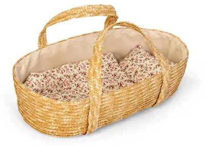 Obrázek produktu pro Mamamemo – Košík pro panenky s postýlkou a povlečením – pro panenky do 50 cm