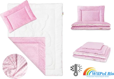 Produktbild von Antiallergische-Set für Kinder,Decke Kinderdecke, Kuscheldecke, rosa, 120x90, minky, Kissen 40x60 + gratis