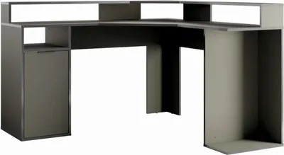 Image de Bureau d'Angle 1 Porte GRAPHIX - 139 cm - Graphite Gris - Collection GRAPHIX