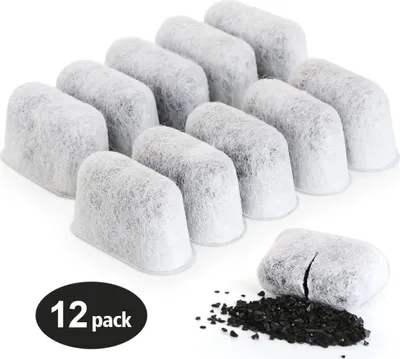 Produktbild von 12er Set  Aktivkohlefilter Wasserfilter Filter für Kaffeemaschine Ersatz Wasserfilter, Verbessert den Kaffeegeschmack, Einfacher Austausch