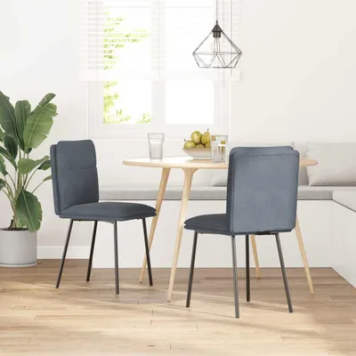 Produktbild von vidaXL Esszimmerstühle 2 Stk. Dunkelgrau Samt