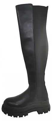 Image de Buffalo - Bottes hautes, noires, pour femme, style décontracté