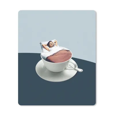 Produktbild von MuchoWow® Mauspad Mousepad Frau - Kaffee - Jahrgang 19x23 cm - Mousepads - Maus Mat - Pad - Mausunterlage - Mauspads - Spielen
