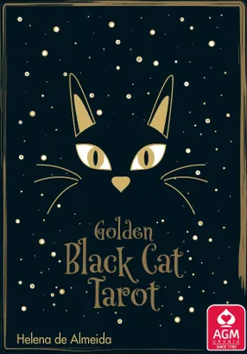 Produktbild von Golden Black Cat Tarot - High quality slip lid box with gold foil