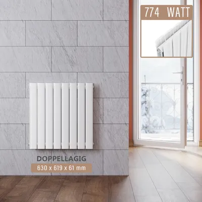Zdjęcie produktu dla SONNI grzejnik płytowy 630×619mm dwuwarstwowy biały grzejnik pionowy