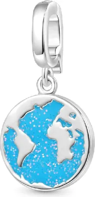 Produktbild von Gnoce Charm Perle Blaue Erde Silber IMC079