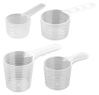 Messlöffel-Set 4-teilig, transparent, 40-100 ml