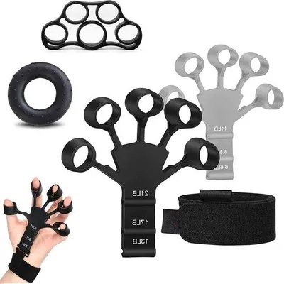 Produktbild von Famanu Fingertrainer 5-teiliges Set - Verstellbarer Silikon Handtrainer
