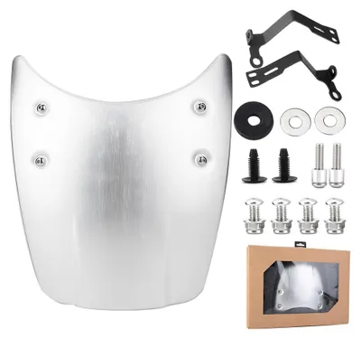 Productafbeelding van Aluminium windscherm voor motorfiets, geschikt voor BMW R nine T (2014-2017), zilverkleurig