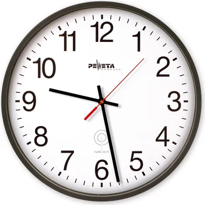 Produktbild von Peweta Funkwanduhr O 30 cm schwarz
