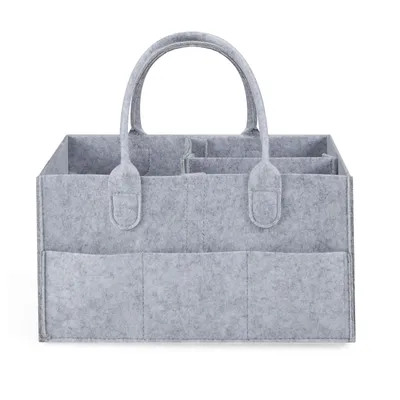 Produktbild von Minicee Windel Organizer Baby, Wickeltisch Organizer mit 3 Fächern, Grau