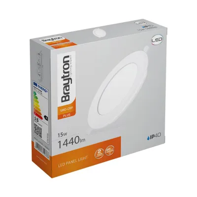 Productafbeelding van Braytron 15W LED inbouwspot, plat inbouwlamp, inbouwspot, 230V, IP40, 3000K, warm wit