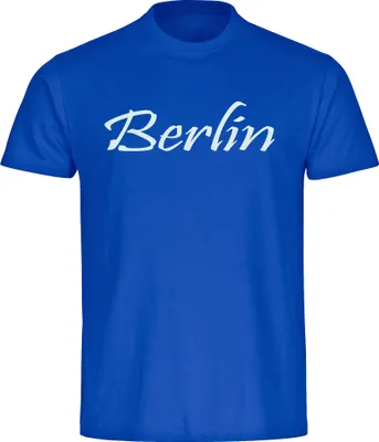 Produktbild von multifanshop Kinder T-Shirt - Berlin blau - Schriftzug, blau, Größe 176