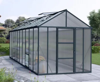Image de Serre de jardin 14.28m² gris anthracite - Palram - 702210 - glory