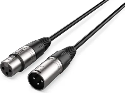 Obrázok produktu pre Audibax Silver XLR kábel, samec – samica, 30 cm, čierny