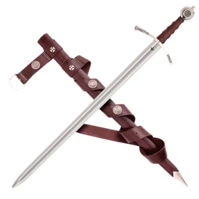 Produktbild von Majestätisches Templer dekoschwet mit Scheide & Gürtel – Fullgröße 101 cm, dekorative Replik Dekoration Geschenkidee Figur Premium WS501691
