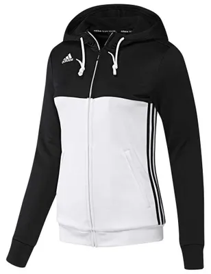 Image de Sweat à capuche Adidas T16 Team pour femme, noir et blanc, AJ5404, XS, taille XS
