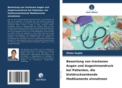Produktbild von Bewertung von trockenen Augen und Augeninnendruck bei Patienten, die blutdrucksenkende Medikamente einnehmen