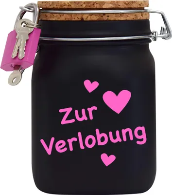 Produktbild von Spardose Geld Geschenk Ideen Zur Verlobung Design2 Schwarz Größe L 1 Liter