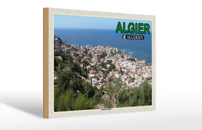Produktbild von Holzschild Reise 30x20cm Algier Algerien Stadtteil Bologhine