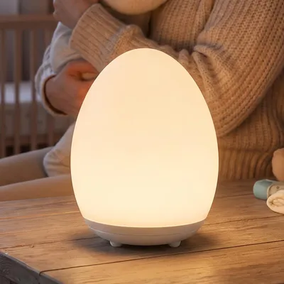 Productafbeelding van Baby nachtlampje ei - Dimbare aanraaklamp met batterij - Nachtlampje kinderen 2600 mAh - 7 kleuren RGB - 30/60 minuten timer - Geheugenfunctie