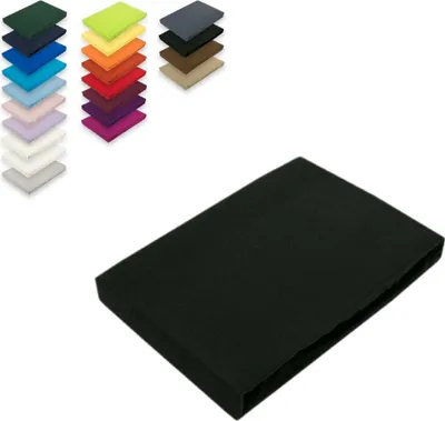 Produktbild von Microfaser Spannbettlaken  Rundumgummizug 140 - 160 x 200 cm + 28 cm Schwarz