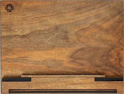 Produktbild von Holz-Kochbuch-Halter - Handgefertigter Holz-Buchhalter - Handsfree-Lesehalter - Kochbuchhalter für die Arbeitsplatte - Holz-Rezeptenhalter - Küchenaccessoire