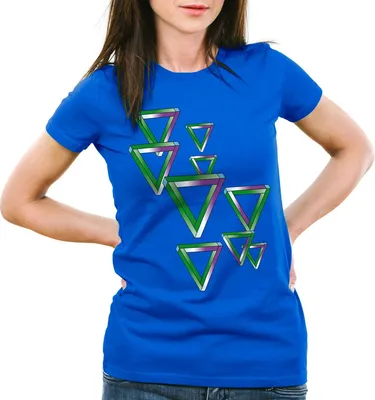 Produktbild von style3 Triangles Damen T-Shirt, Farbe:Blau, Größe:S