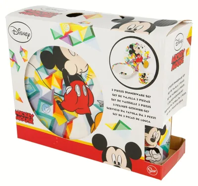 Snackset aus Keramik, 3-teilig, Mickey Mouse, in Geschenkbox