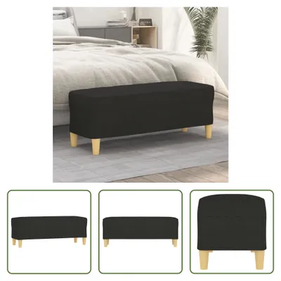 Image de The Living Store Banc Noir 100x35x41 cm Tissu