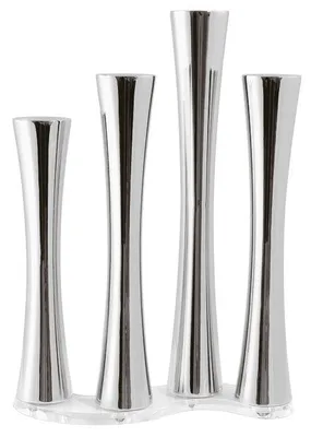 Image de Sambonet S0244 Bougeoir Bamboo, lot de 4, acier inoxydable 18/10