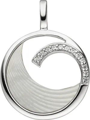 Produktbild von Anhänger 925 Sterling Silber 12 Zirkonia 1 Perlmutt Einlage Perlmuttanhänger
