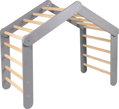 Image de MeowBaby® Grand triangle d'escalade 112x61x94 cm Pikler pour enfants Montessori, Gris