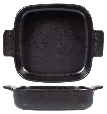 Produktbild von H&h quadratische Auflaufform aus schwarzem Steinzeug cm 22x22x5,5h