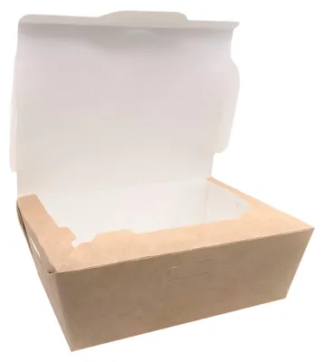 Kraft-Papier Lunchboxen 600 ml, 50 Stück, Take-away-Behälter