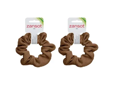 Obrázek produktu pro Zansot 2x gumičky do vlasů Scrunchie hnědá